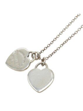 Tiffany & Co Return to Double Heart Tag Necklace Silver